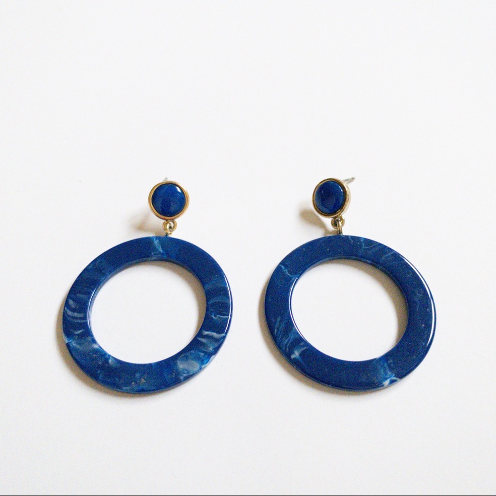 LOFT Women’s Blue Circle Earrings